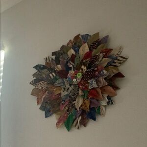 Multicolor Fabric Leaf Wall Decor